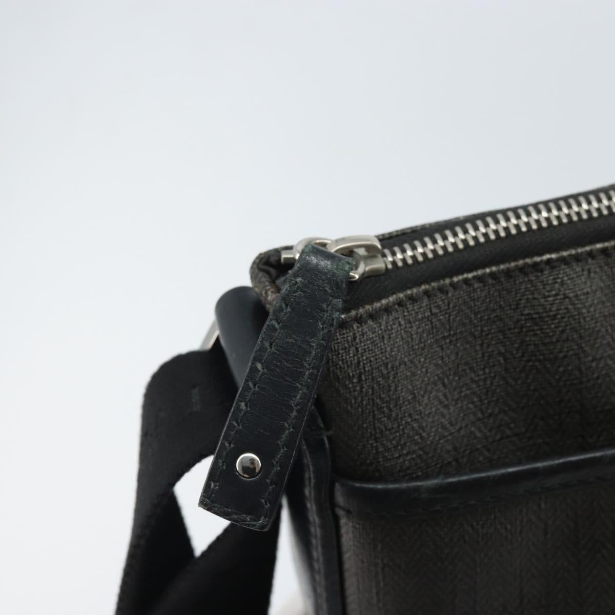 BVLGARI Shoulder Bag PVC Leather Gray Silver Auth 170273