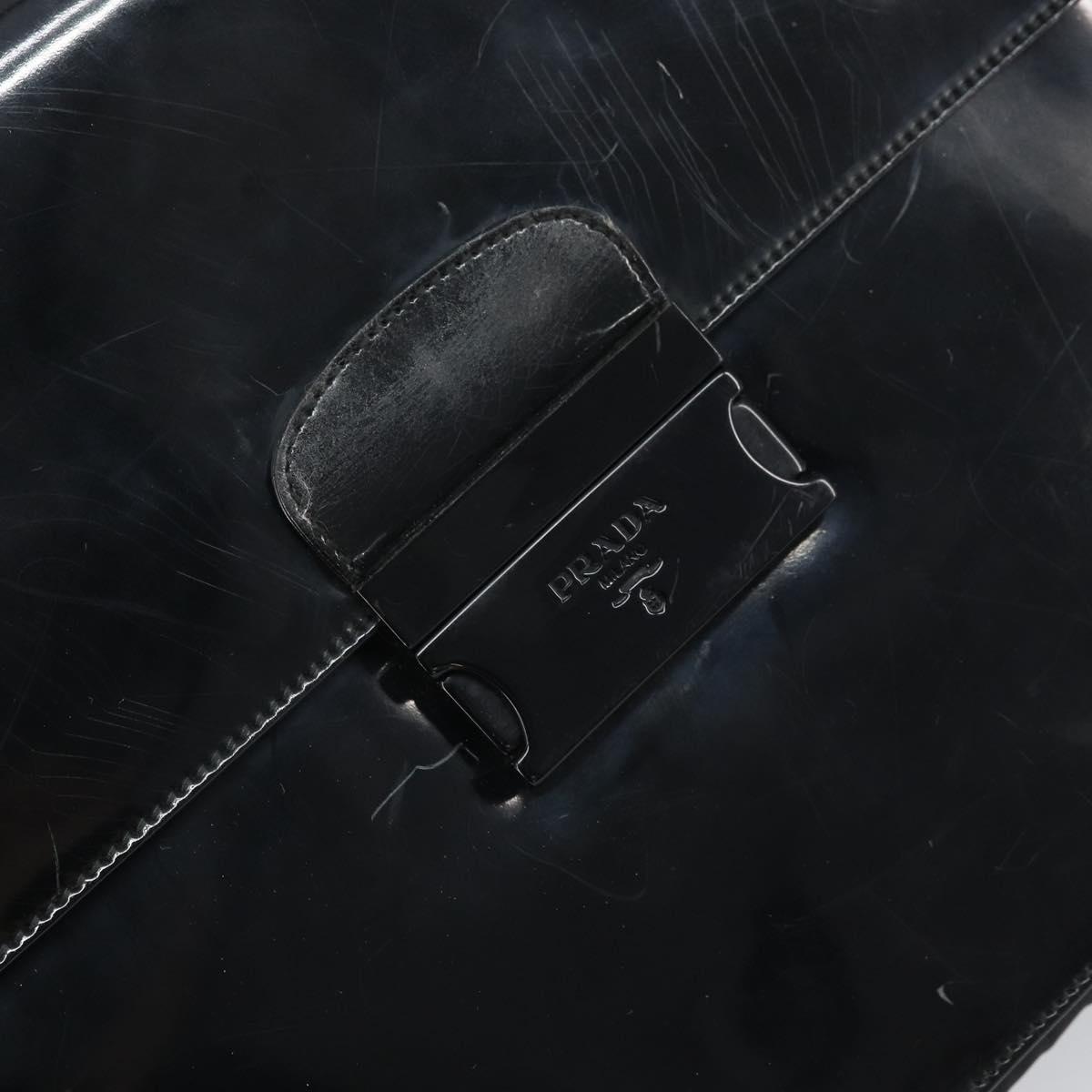 PRADA Hand Bag Patent leather Black Auth 170277