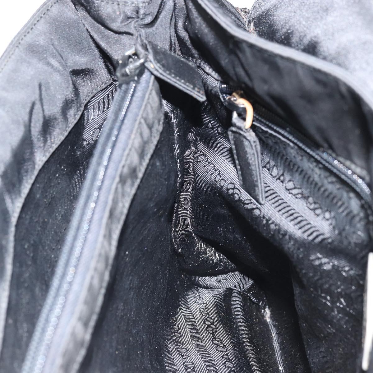 PRADA Hand Bag Patent leather Black Auth 170277