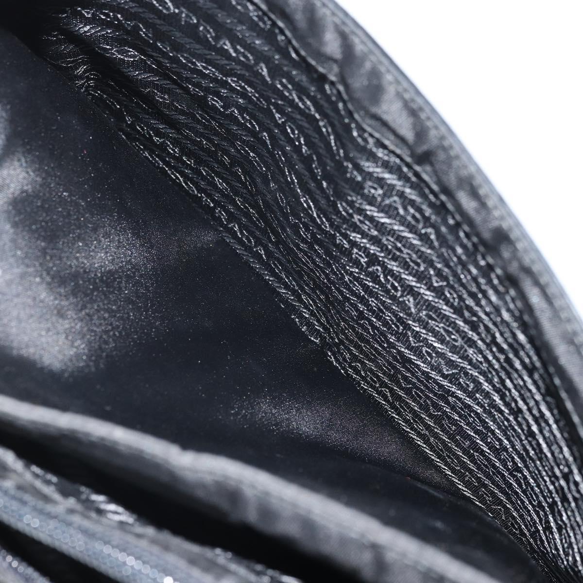 PRADA Hand Bag Patent leather Black Auth 170277