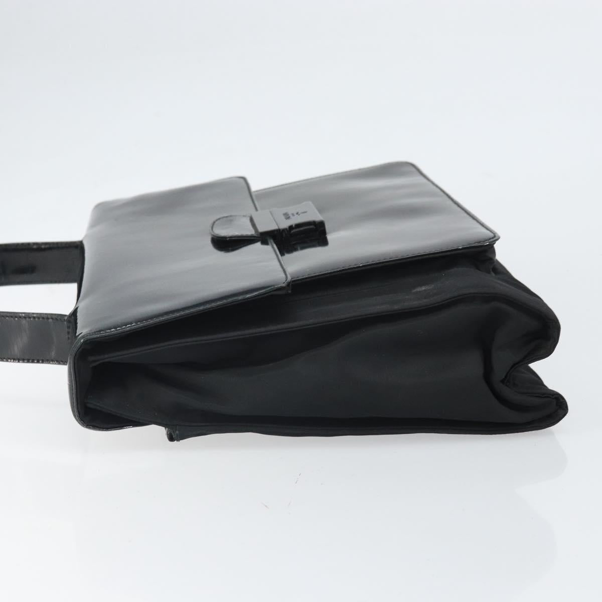 PRADA Hand Bag Patent leather Black Auth 170277