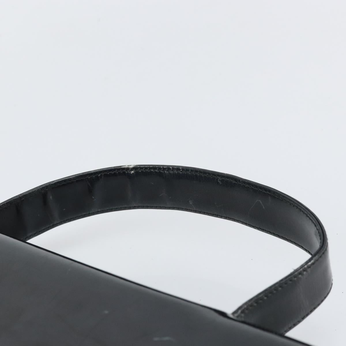 PRADA Hand Bag Patent leather Black Auth 170277