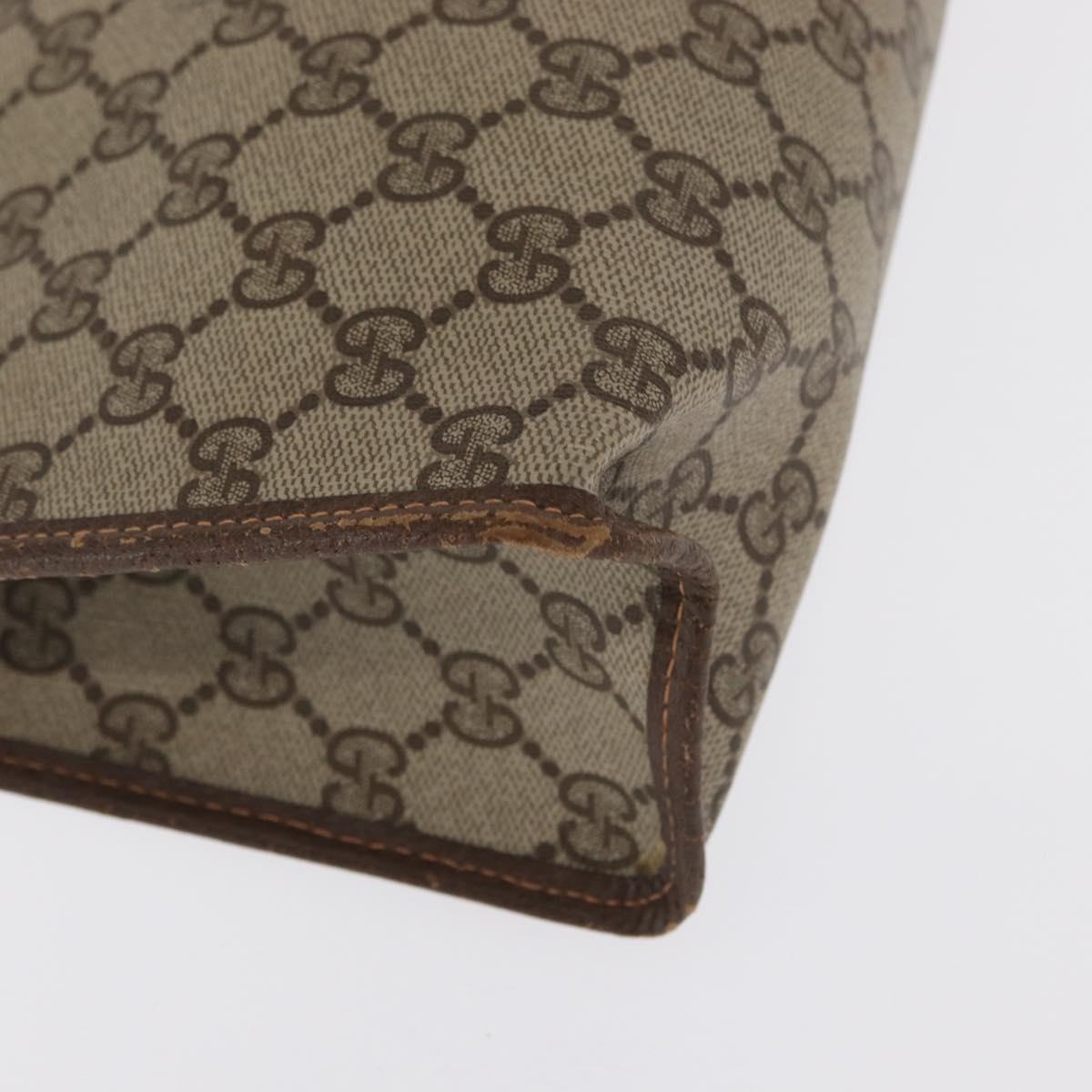 GUCCI GG Supreme Clutch Bag PVC Beige Gold 156 01 051 Auth 170281