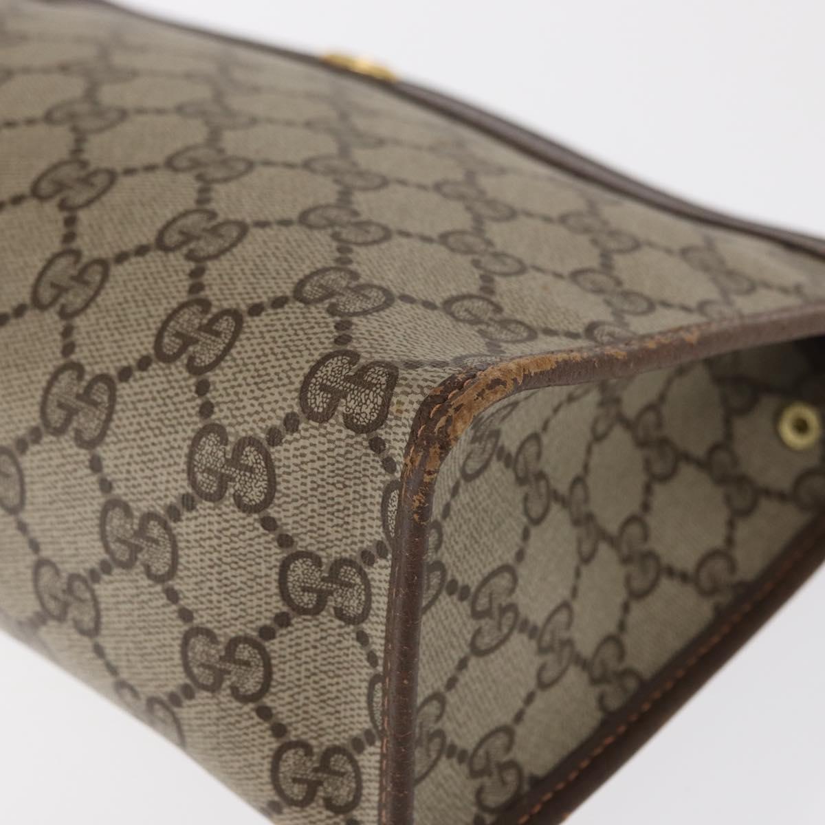 GUCCI GG Supreme Clutch Bag PVC Beige Gold 156 01 051 Auth 170281
