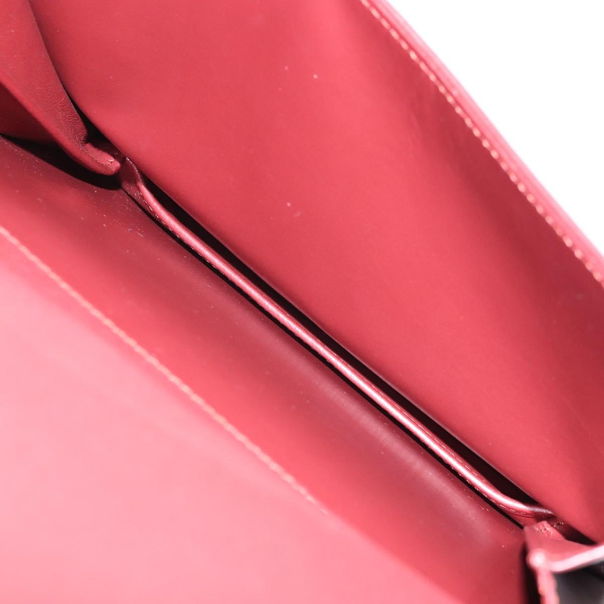 CARTIER Must Line Shoulder Bag Leather Bordeaux Gold Auth 170288