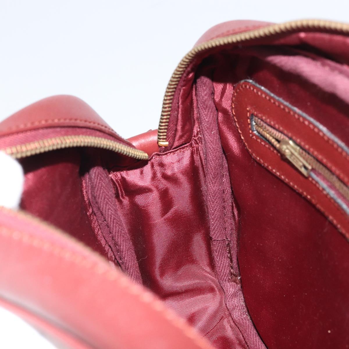 CARTIER Must Line Shoulder Bag Leather Bordeaux Gold Auth 170289