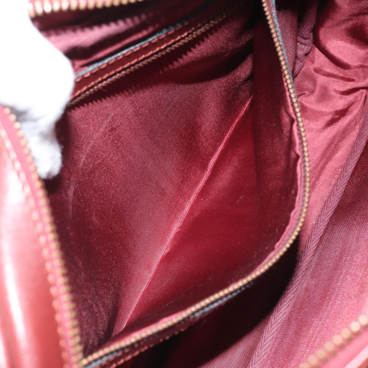 CARTIER Must Line Shoulder Bag Leather Bordeaux Gold Auth 170289