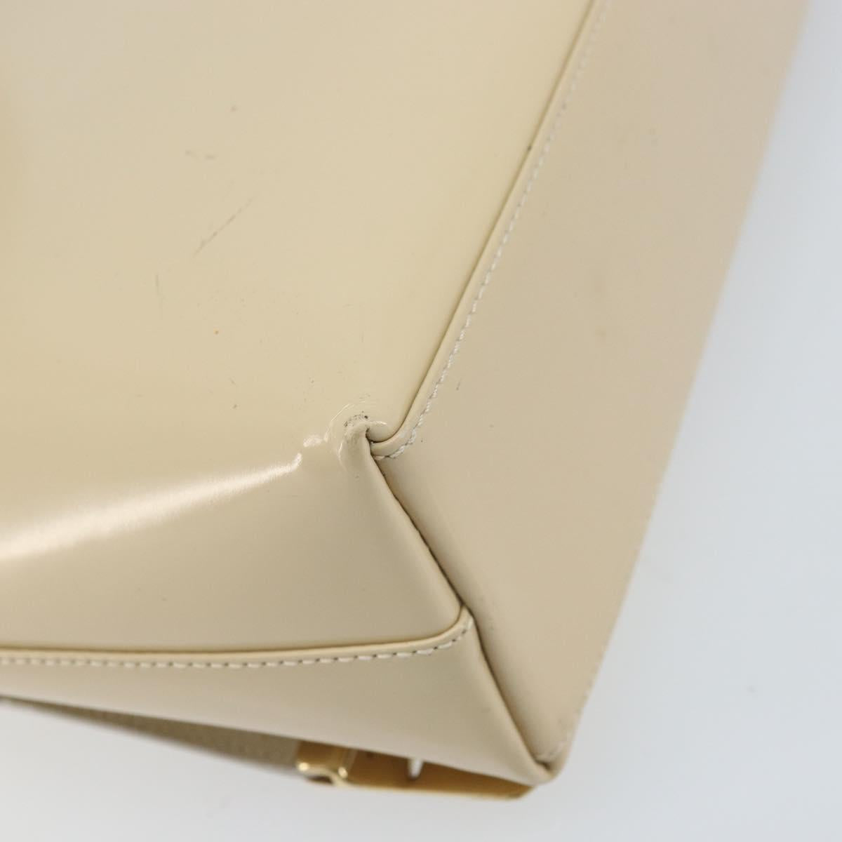 GUCCI Shoulder Bag Patent leather Ivory Gold 001 3444 1812 Auth 170293
