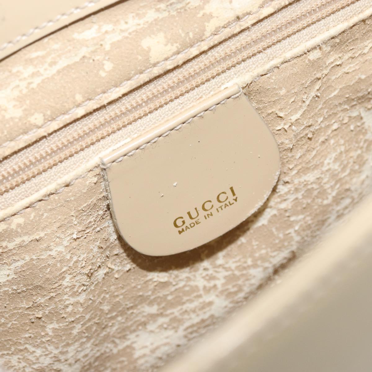 GUCCI Shoulder Bag Patent leather Ivory Gold 001 3444 1812 Auth 170293