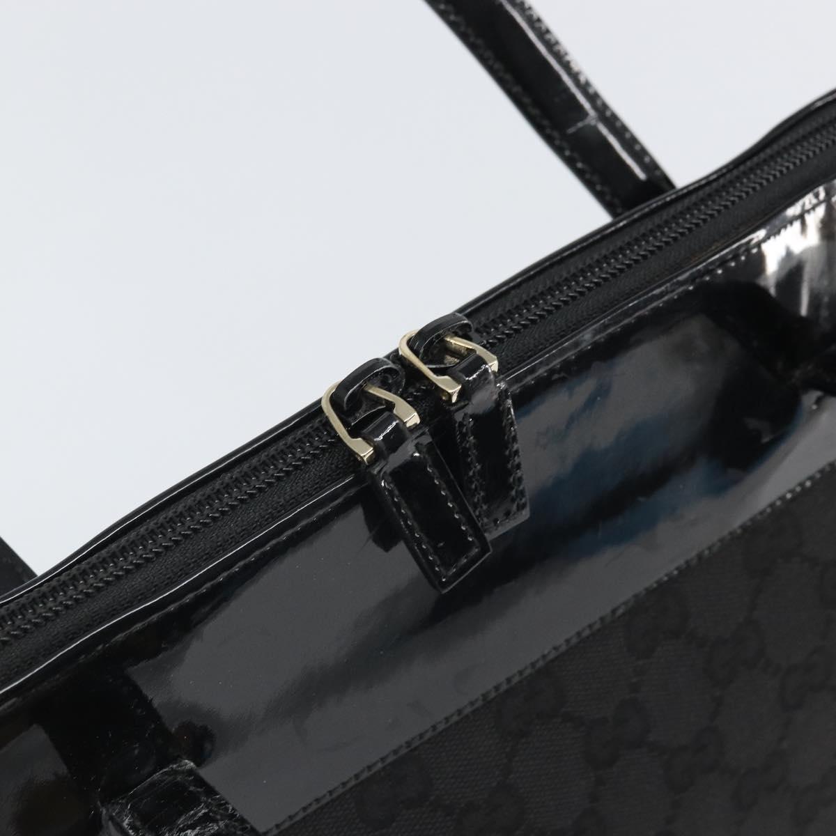 GUCCI GG Canvas Tote Bag Black Gold 002 1122 3444 Auth 170298