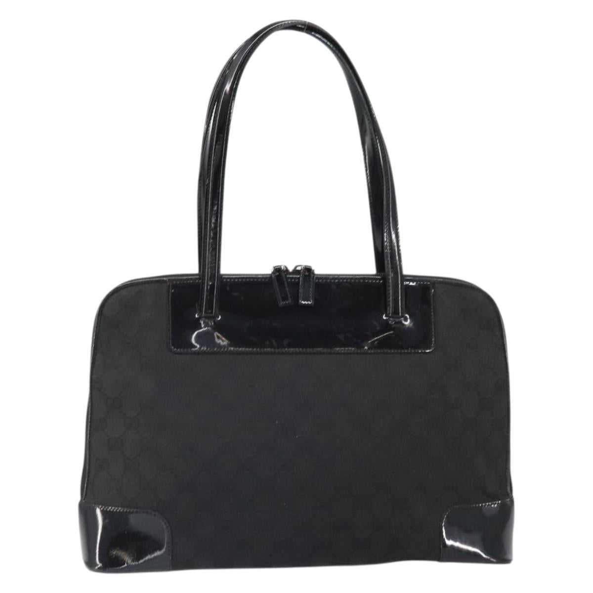 GUCCI GG Canvas Tote Bag Black Gold 002 1122 3444 Auth 170298