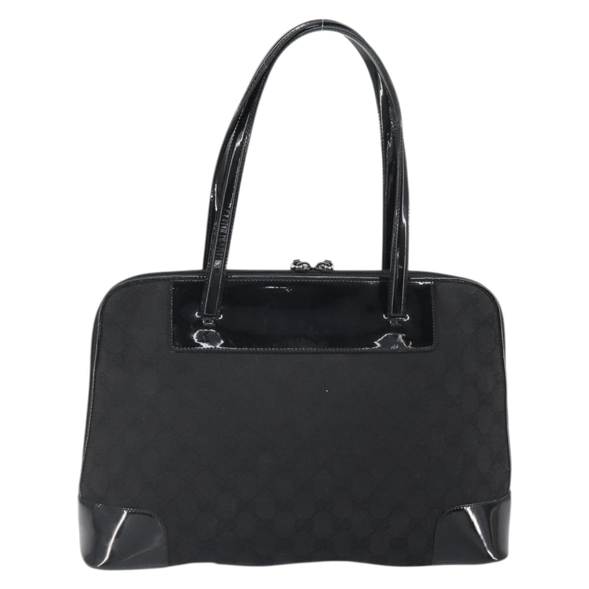 GUCCI GG Canvas Tote Bag Black Gold 002 1122 3444 Auth 170298