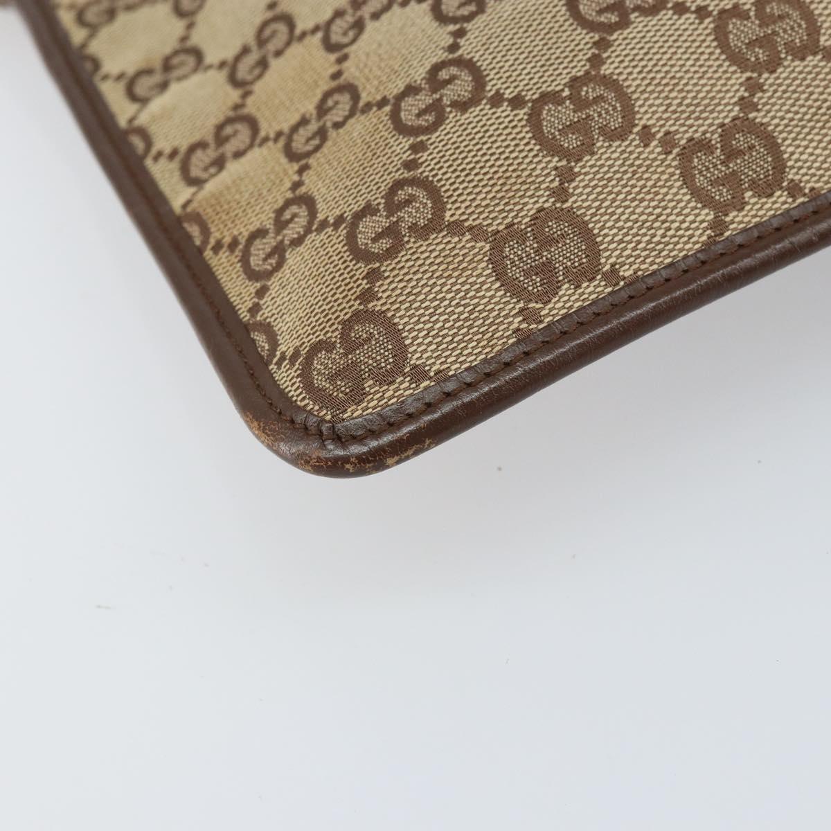 GUCCI GG Canvas Shoulder Bag Beige Silver 27639 Auth 170299