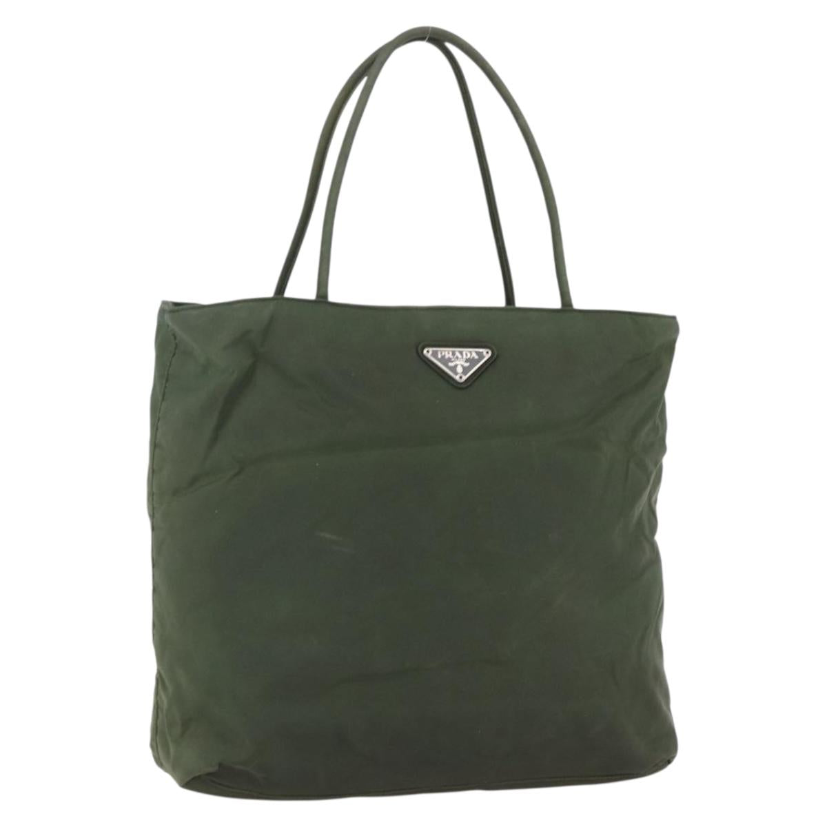 PRADA Tote Bag Nylon Green Auth 170300