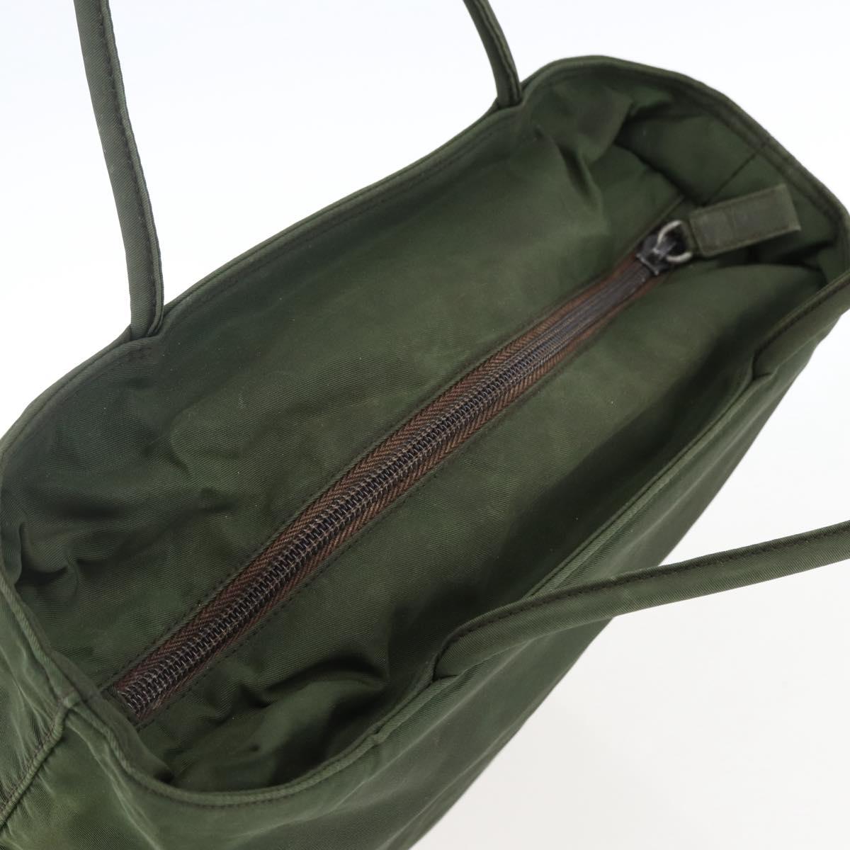 PRADA Tote Bag Nylon Green Auth 170300