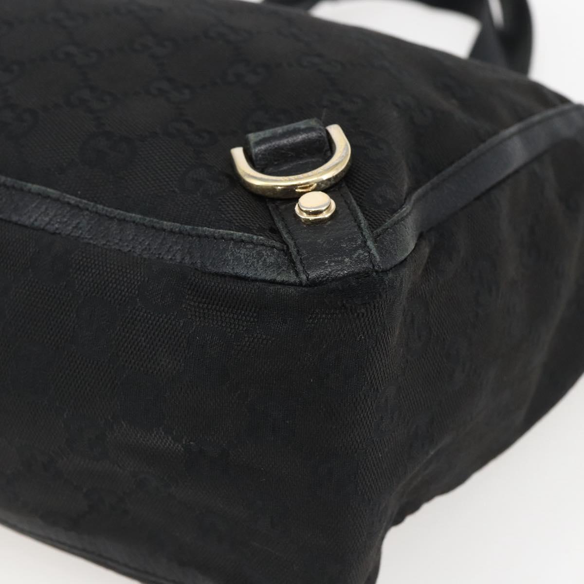 GUCCI GG Canvas Abbey Tote Bag Black Gold 130739 Auth 170301