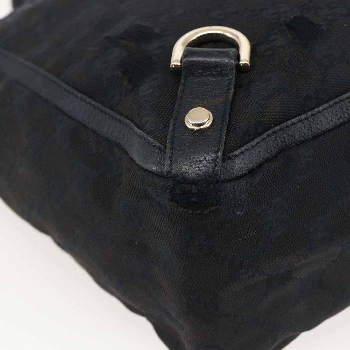 GUCCI GG Canvas Abbey Tote Bag Black Gold 130739 Auth 170301