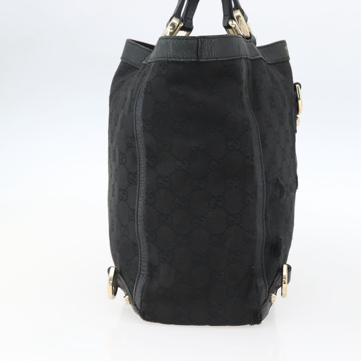 GUCCI GG Canvas Abbey Tote Bag Black Gold 130739 Auth 170301