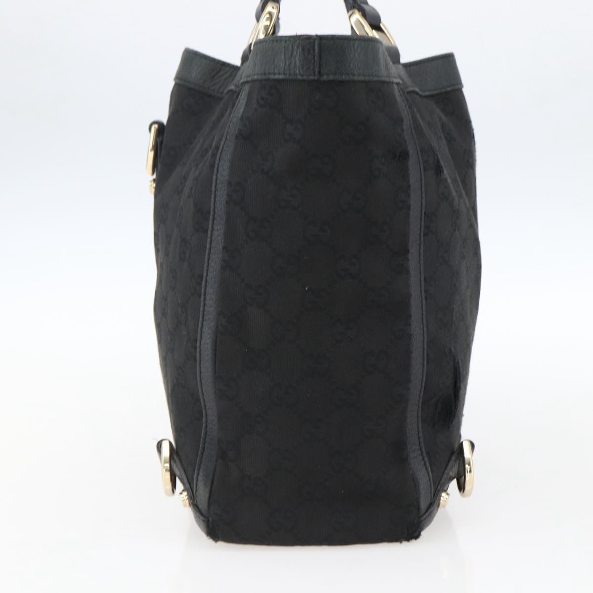 GUCCI GG Canvas Abbey Tote Bag Black Gold 130739 Auth 170301