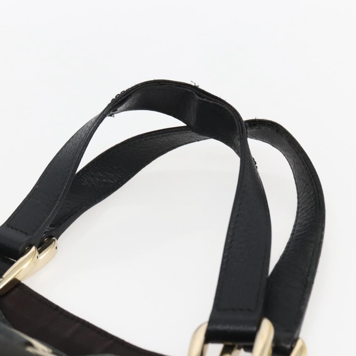 GUCCI GG Canvas Abbey Tote Bag Black Gold 130739 Auth 170301