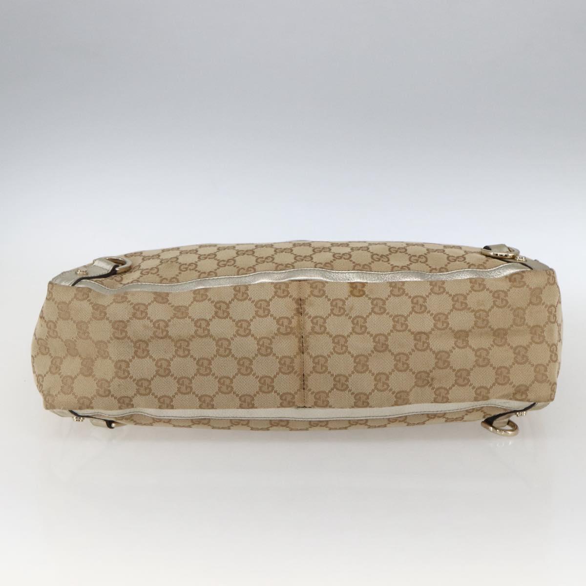 GUCCI GG Canvas Tote Bag Beige Gold 141472 Auth 170307