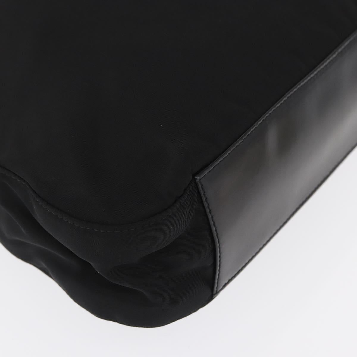 PRADA Shoulder Bag Nylon Black Silver Auth 170310