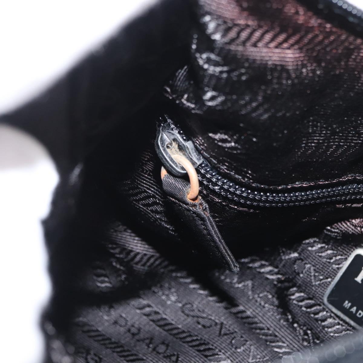 PRADA Shoulder Bag Nylon Black Silver Auth 170310