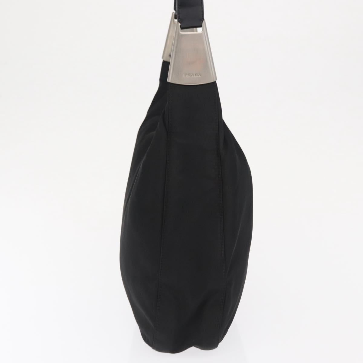 PRADA Shoulder Bag Nylon Black Silver Auth 170310