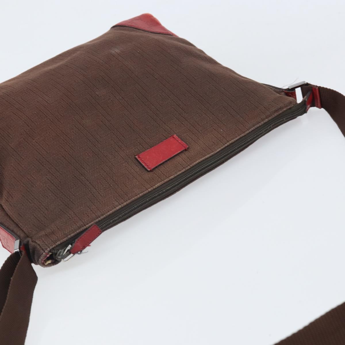 GUCCI Guccissima Shoulder Bag Canvas Brown Silver 257301 Auth 170311