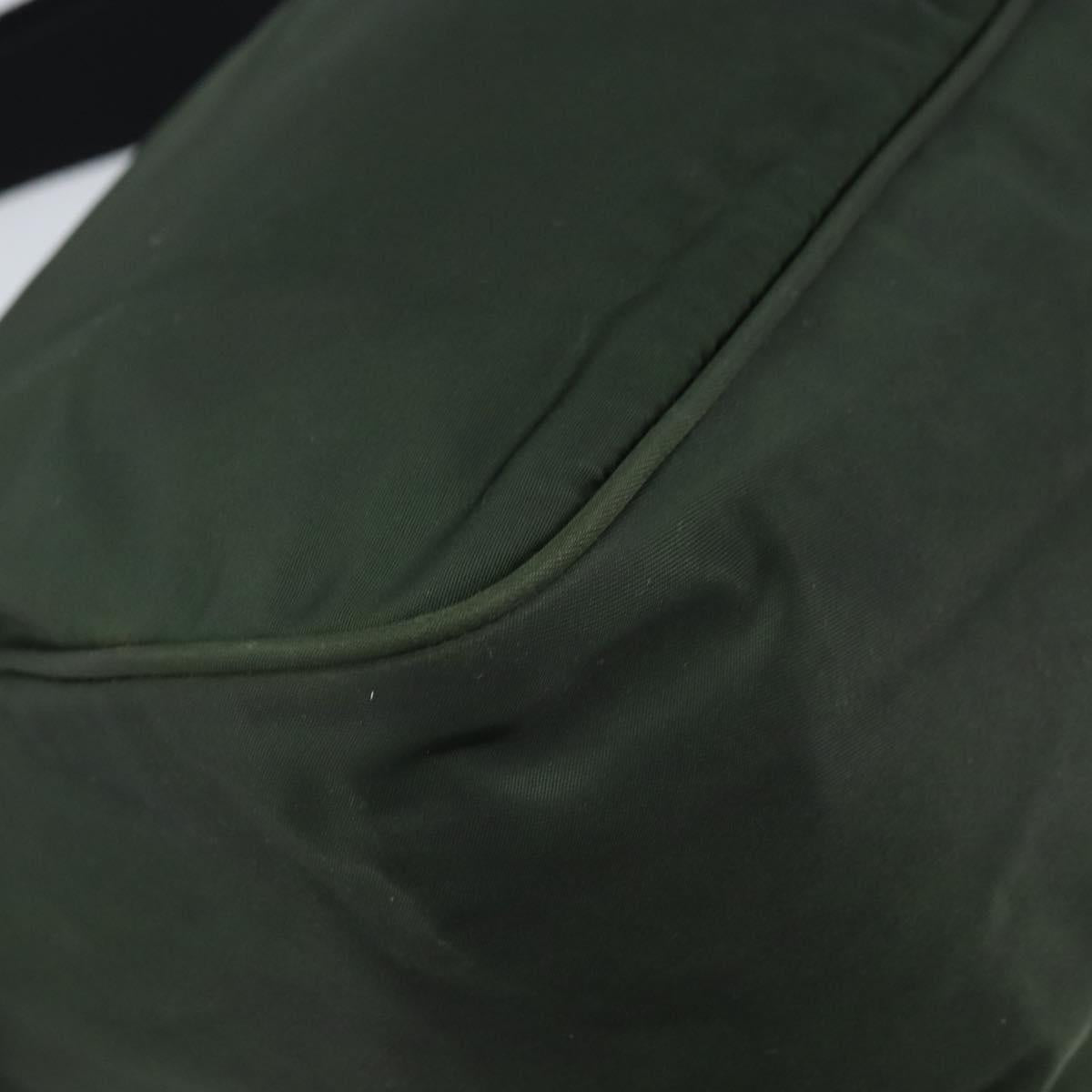 PRADA Shoulder Bag Nylon Green Silver Auth 170312