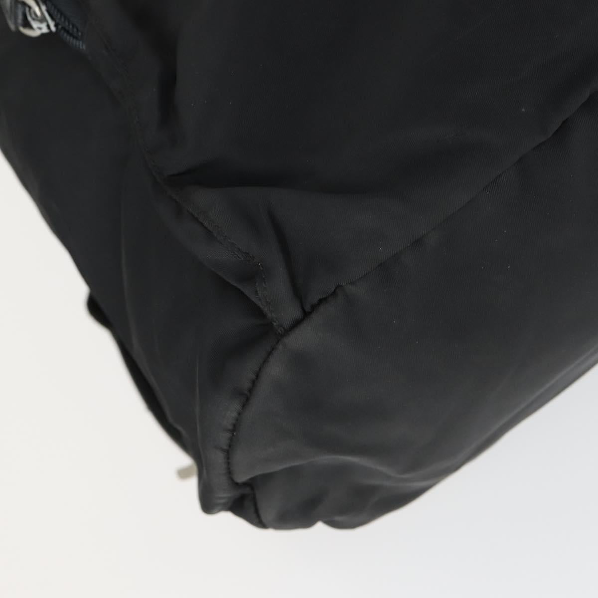 PRADA Backpack Nylon Black Silver Auth 170313