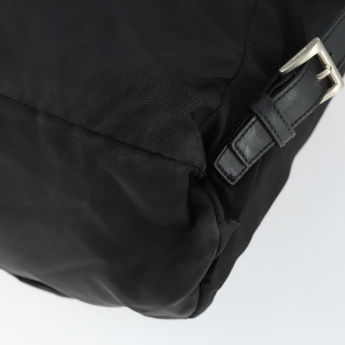 PRADA Backpack Nylon Black Silver Auth 170313