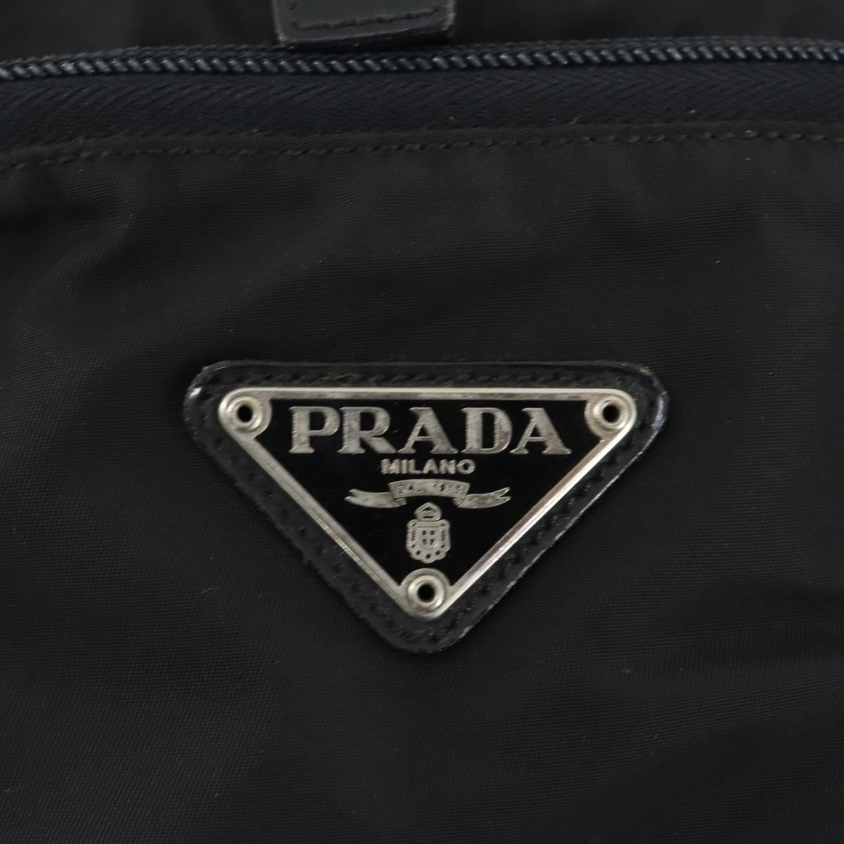 PRADA Backpack Nylon Black Silver Auth 170313