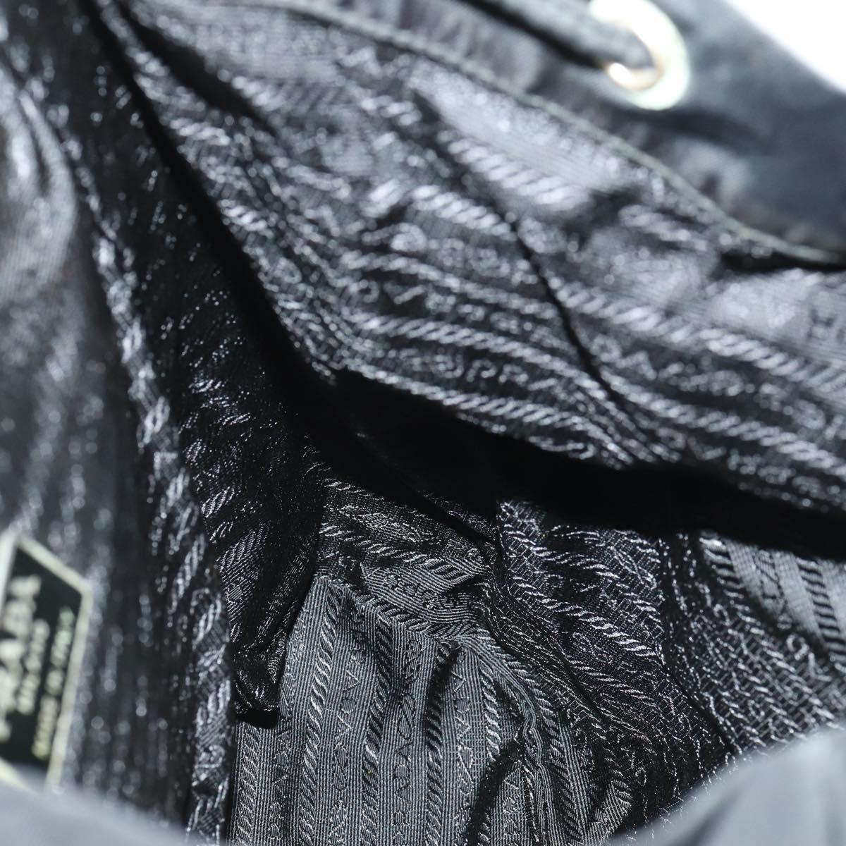 PRADA Backpack Nylon Black Silver Auth 170313