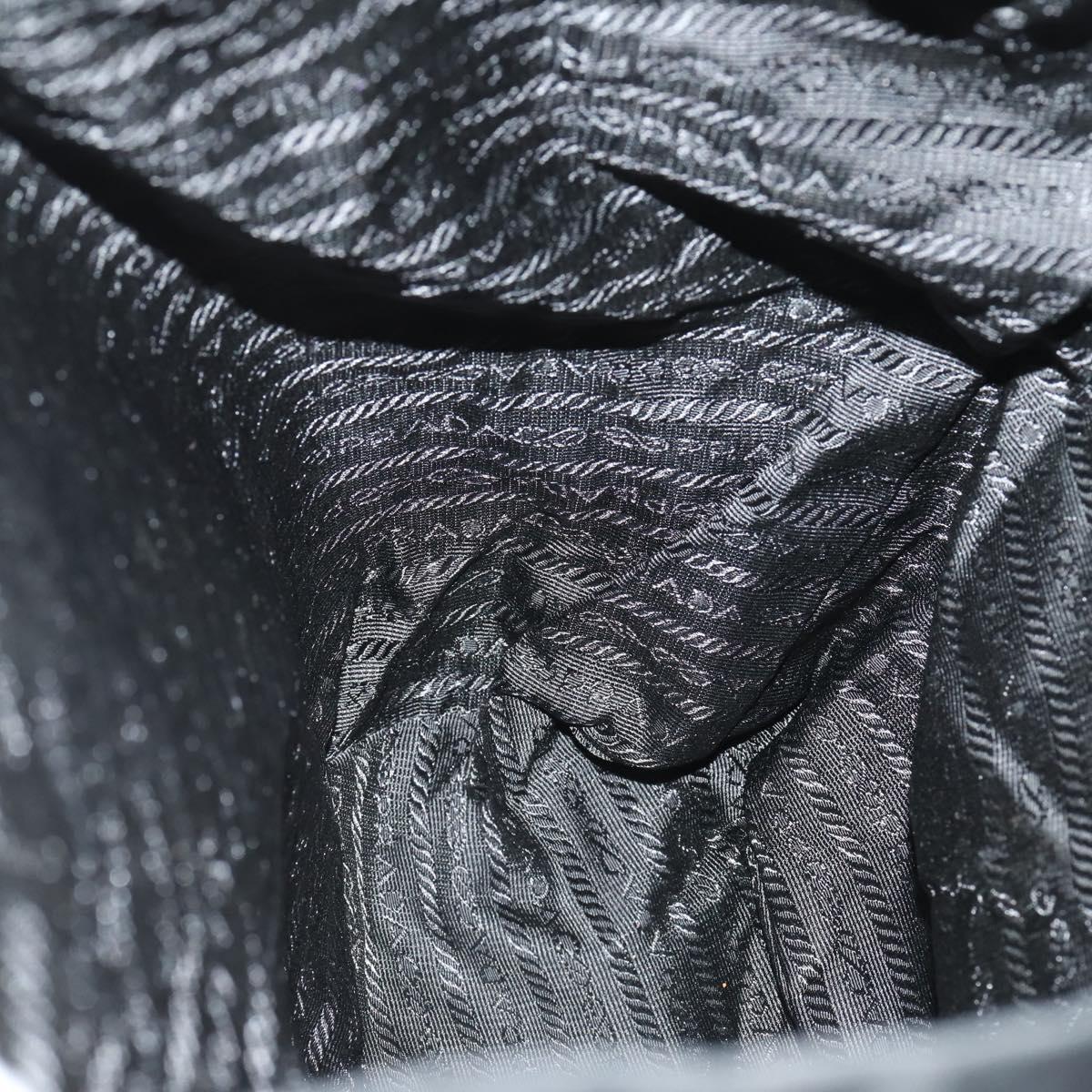 PRADA Backpack Nylon Black Silver Auth 170313