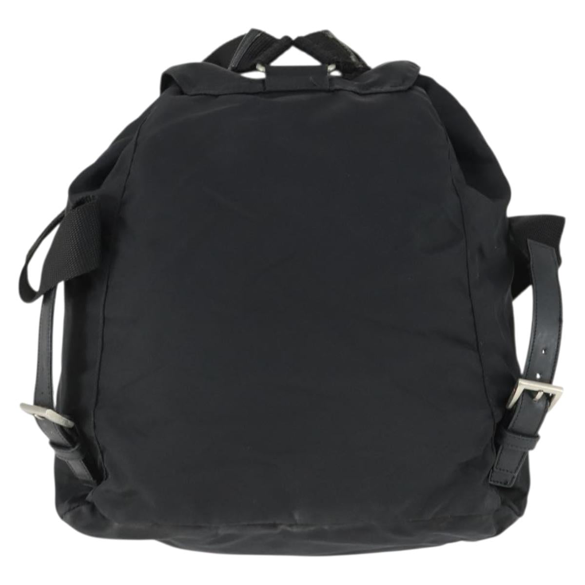 PRADA Backpack Nylon Black Silver Auth 170313