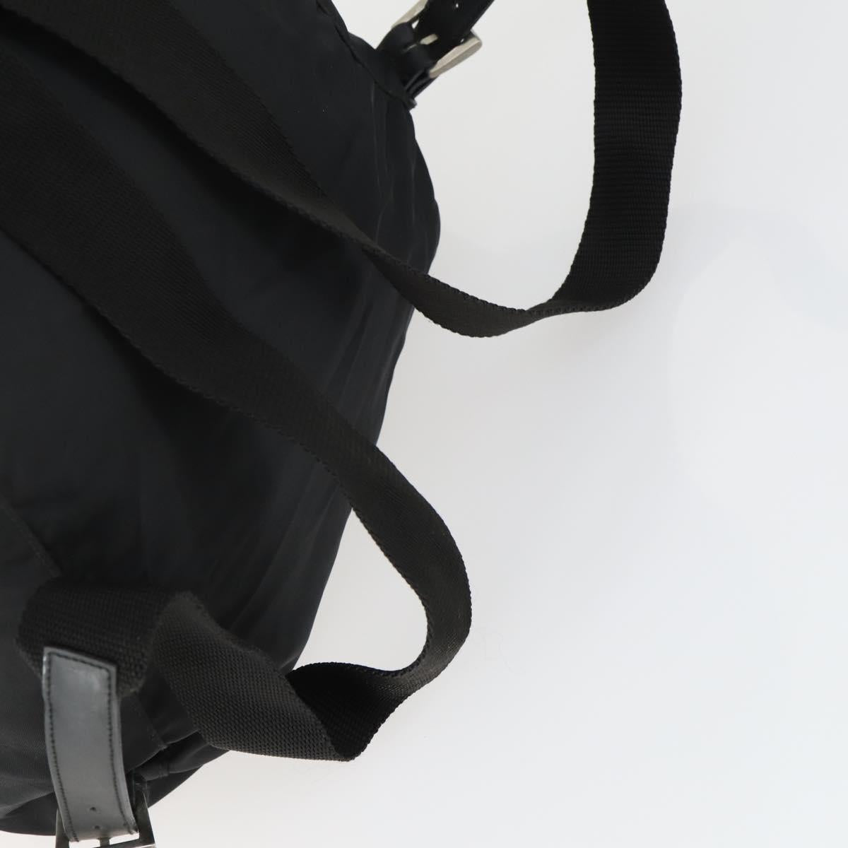 PRADA Backpack Nylon Black Silver Auth 170313