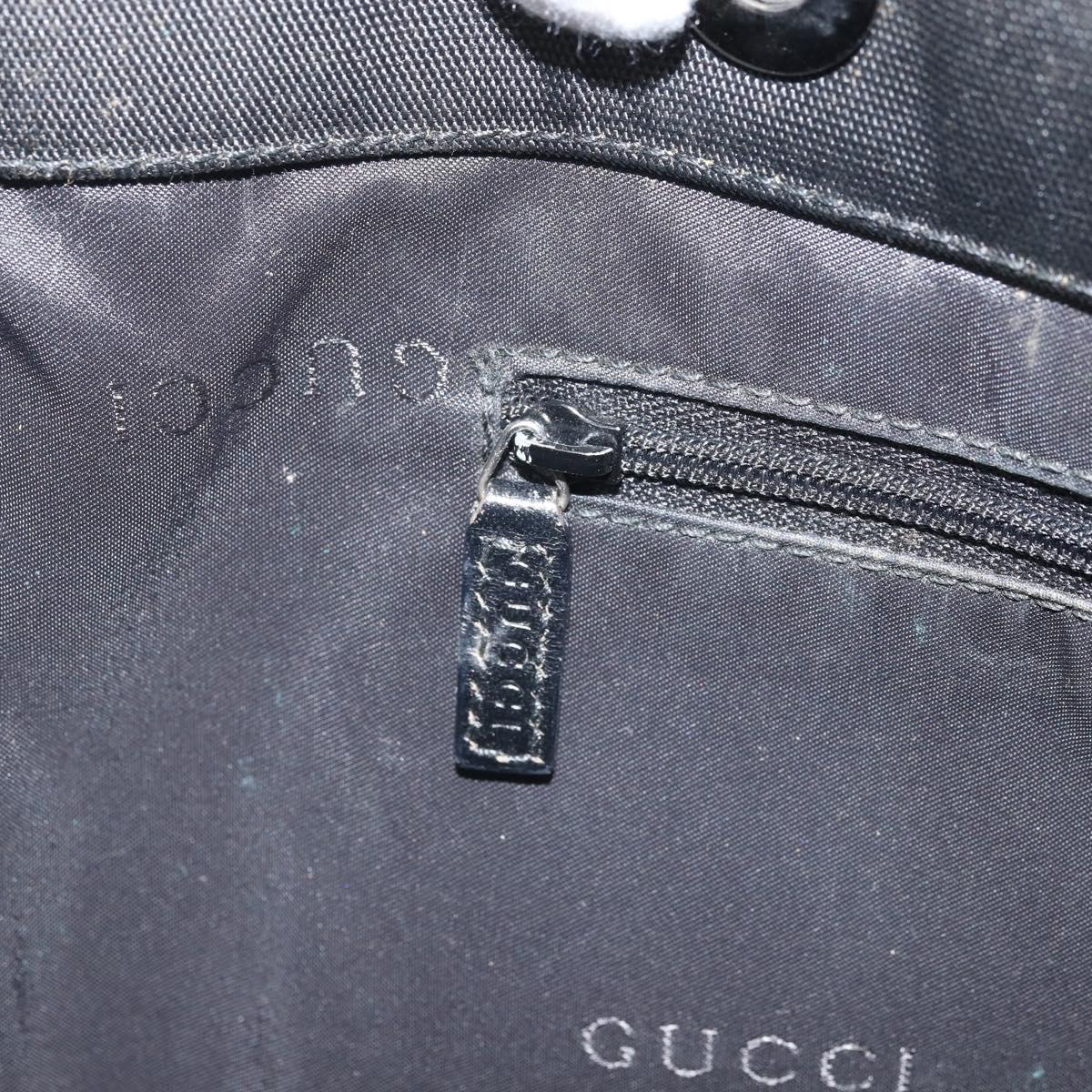 GUCCI Bamboo Tote Bag Nylon Black Silver 002 1010 Auth 170315