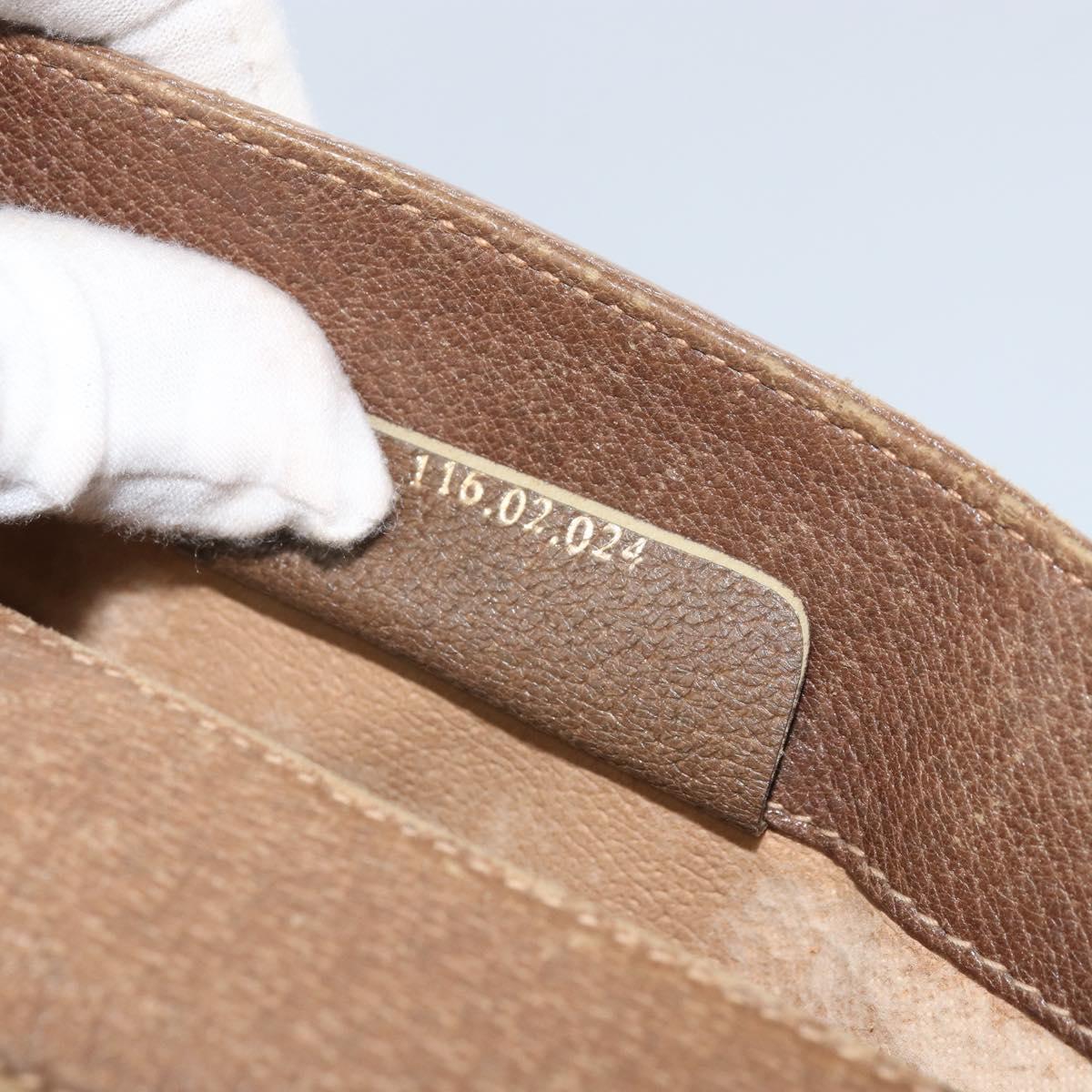 GUCCI GG Supreme Web Sherry Line Bag PVC Beige Gold 116 02 024 Auth 170321