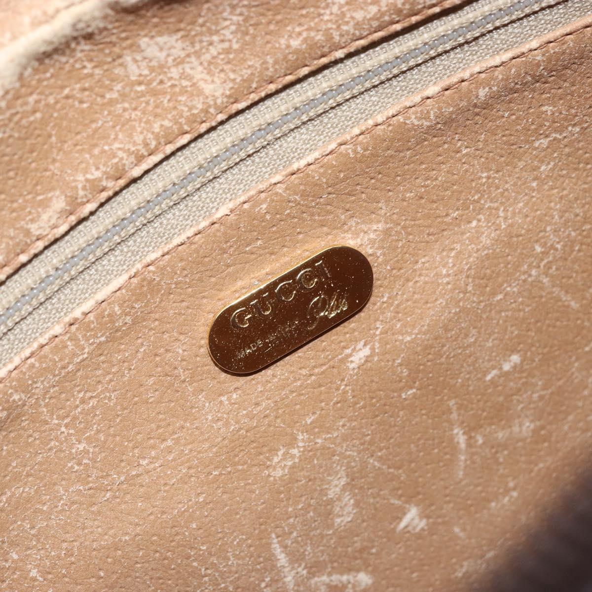 GUCCI GG Plus Supreme Shoulder Bag PVC Beige Gold Auth 170322