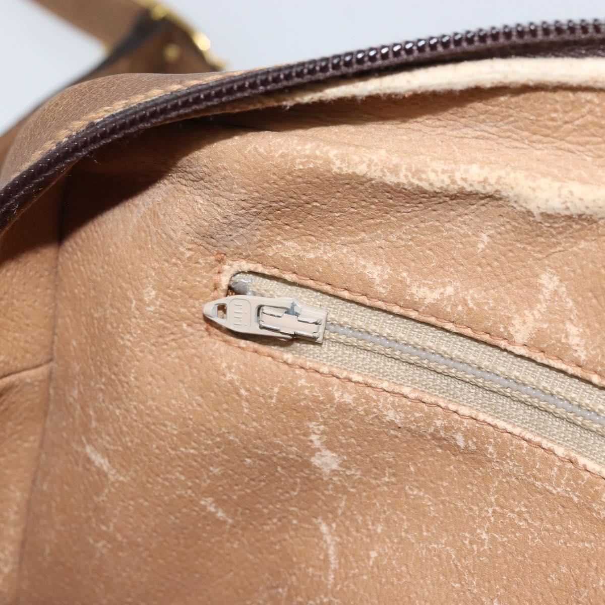 GUCCI GG Plus Supreme Shoulder Bag PVC Beige Gold Auth 170322