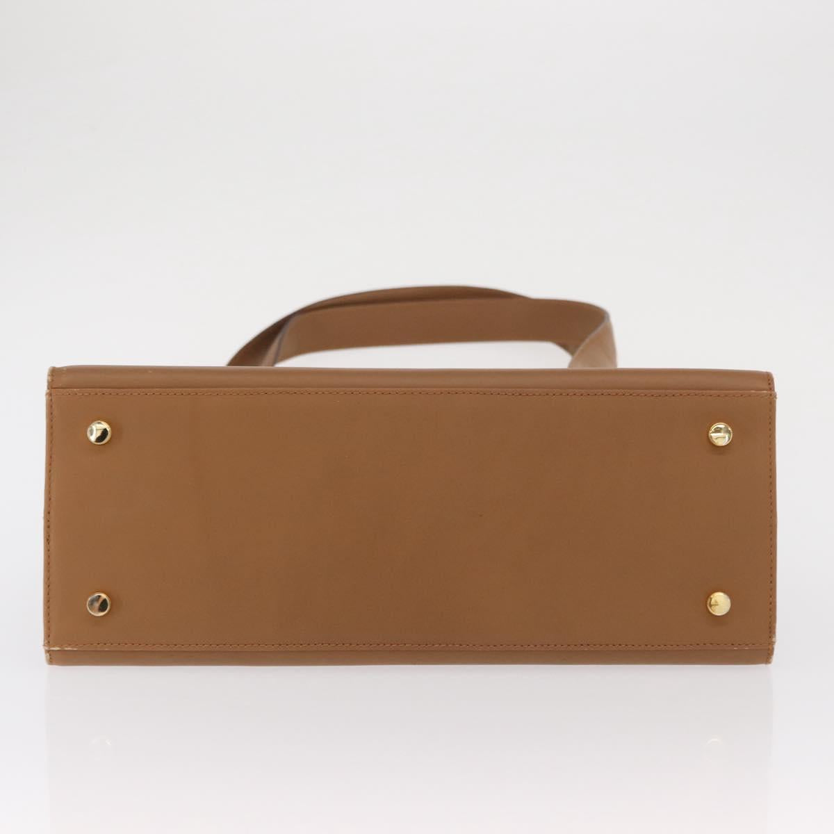 Salvatore Ferragamo Shoulder Bag Leather Brown Gold Auth 170324
