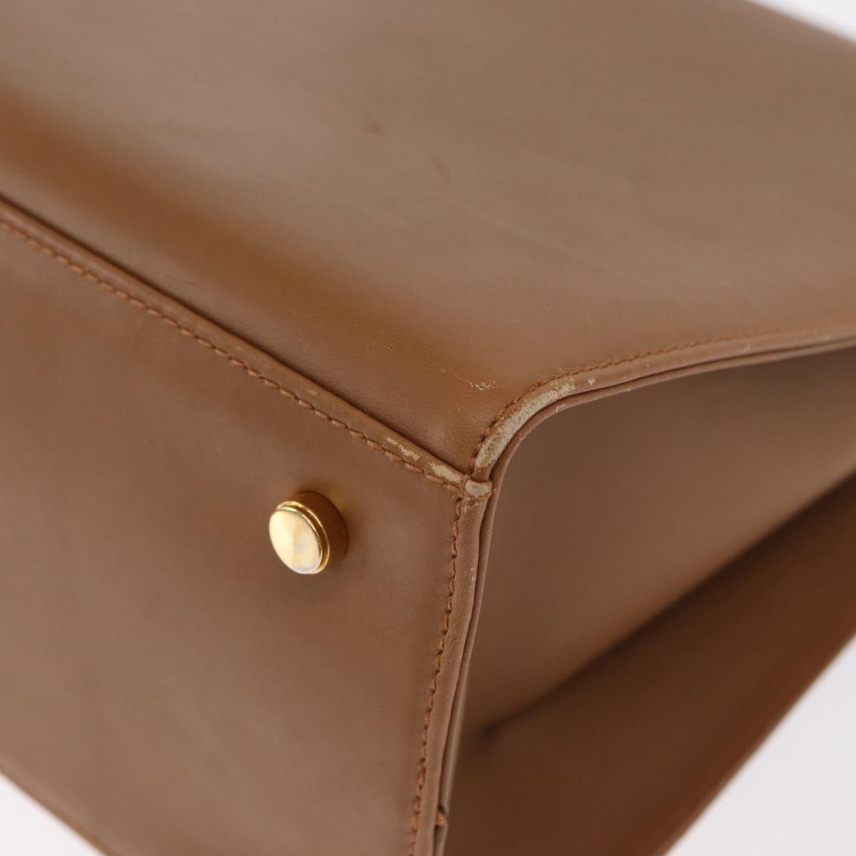 Salvatore Ferragamo Shoulder Bag Leather Brown Gold Auth 170324