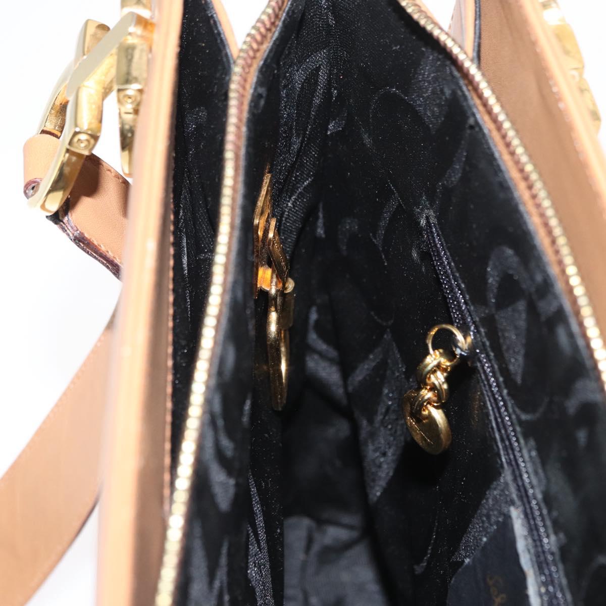 Salvatore Ferragamo Shoulder Bag Leather Brown Gold Auth 170324