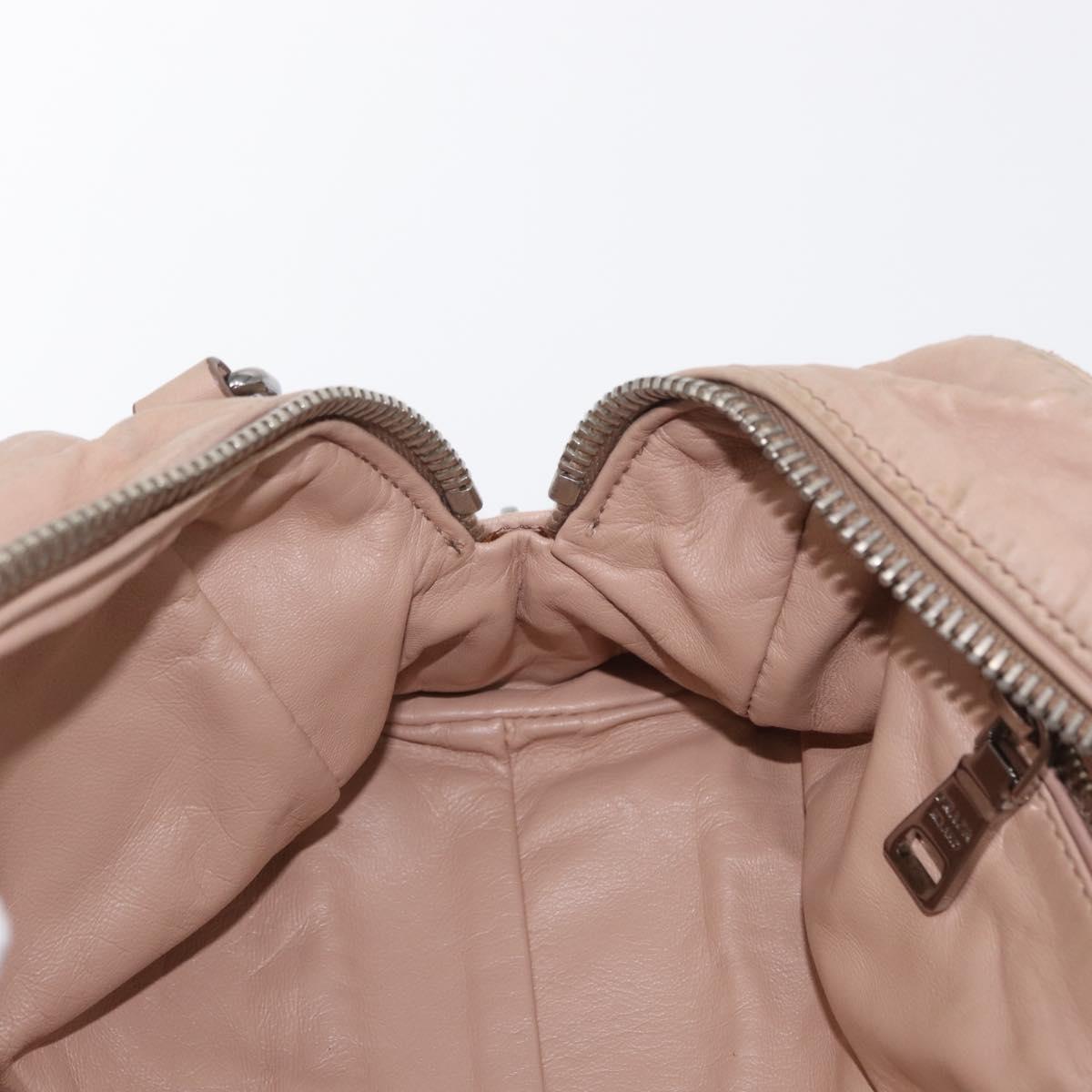 PRADA Hand Bag Leather 2way Pink Silver Auth 170334