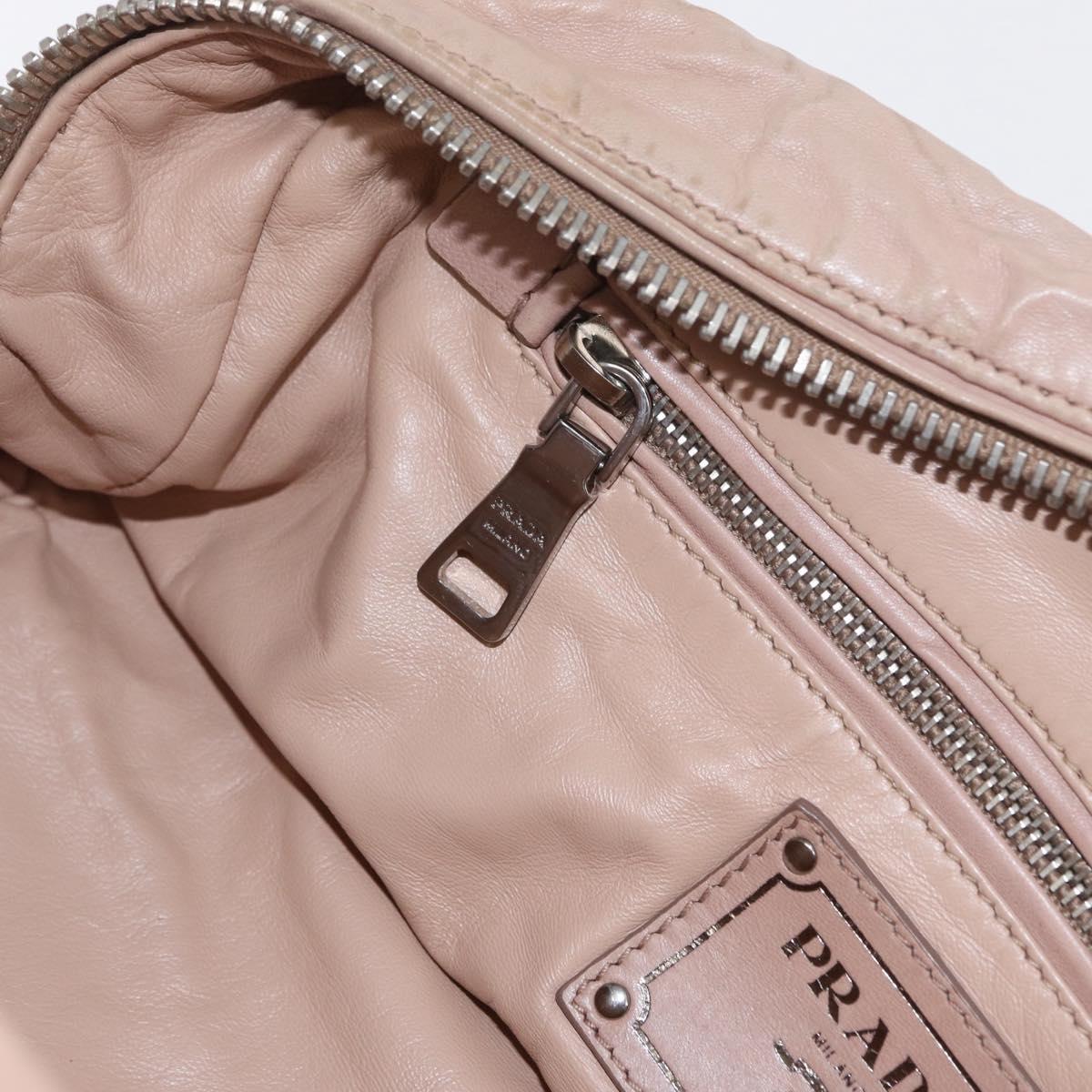 PRADA Hand Bag Leather 2way Pink Silver Auth 170334