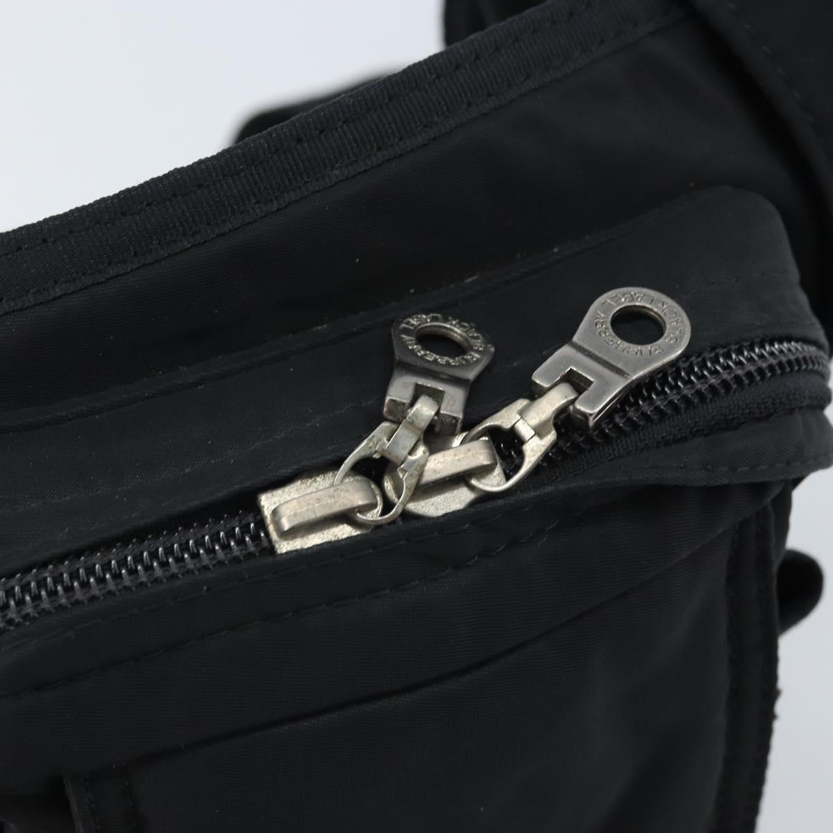 BURBERRY Nova Check Black label Waist bag Nylon Beige Silver Auth 170337