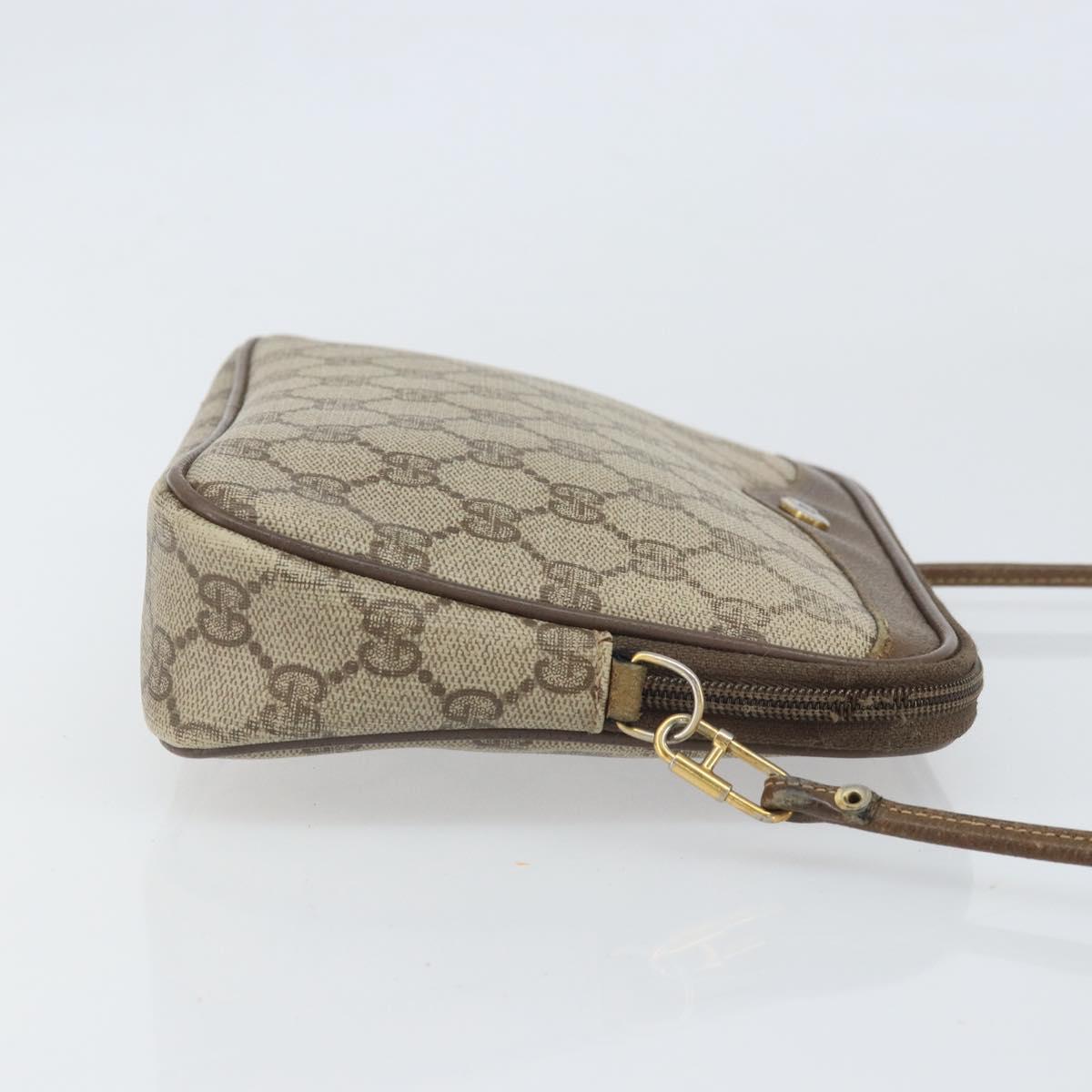 GUCCI GG Supreme Shoulder Bag PVC Beige Gold 97 02 068 Auth 170339