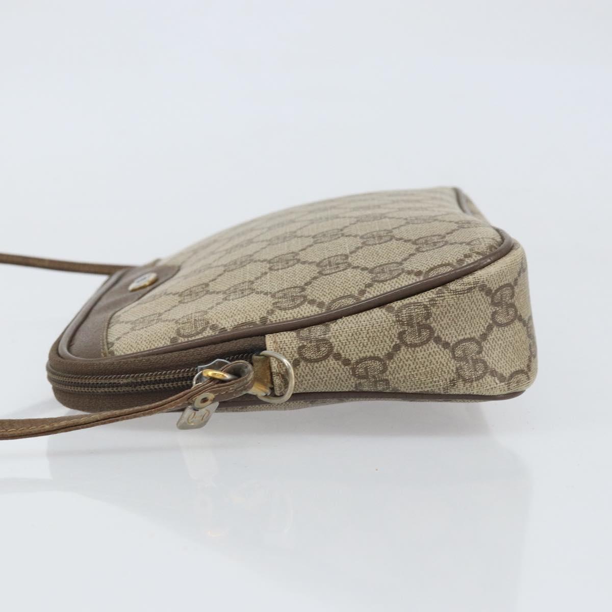 GUCCI GG Supreme Shoulder Bag PVC Beige Gold 97 02 068 Auth 170339