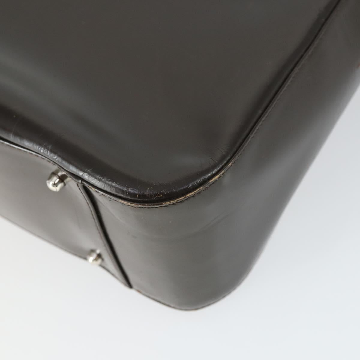 GUCCI Hand Bag Patent leather 2way Brown Silver 000 1013 0504 Auth 170344